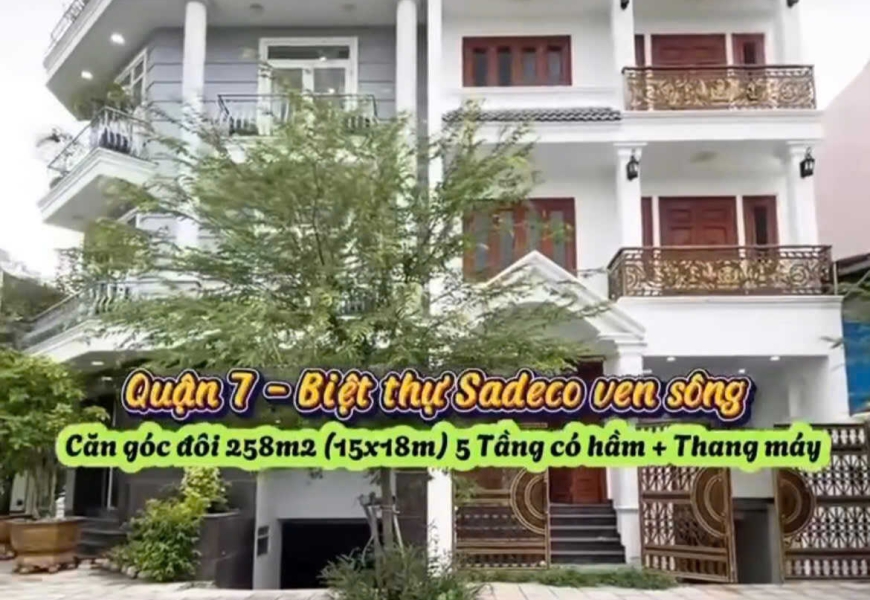 Tiếp tục giảm giá..còn 60tỷ Bán cặp biệt thự Góc 2MT khu Sadeco ven sông Tân Phong,bảo vệ 24/7