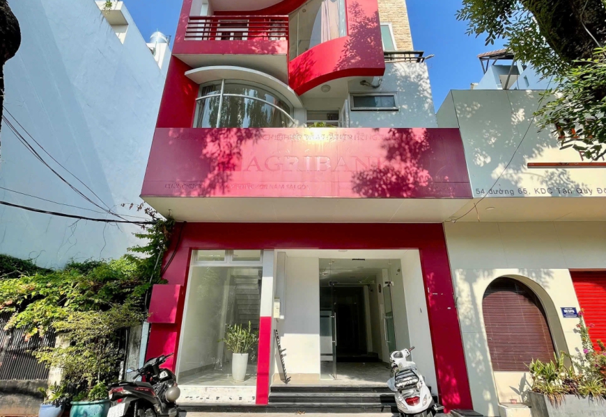 Bán nhà mặt tiền đường số 65 rộng 24m kdc Tân quy đông ( p.tân Hưng mới) Quận7 cũ TP.HCM- trụ sở ngân hàng Agribank cũ