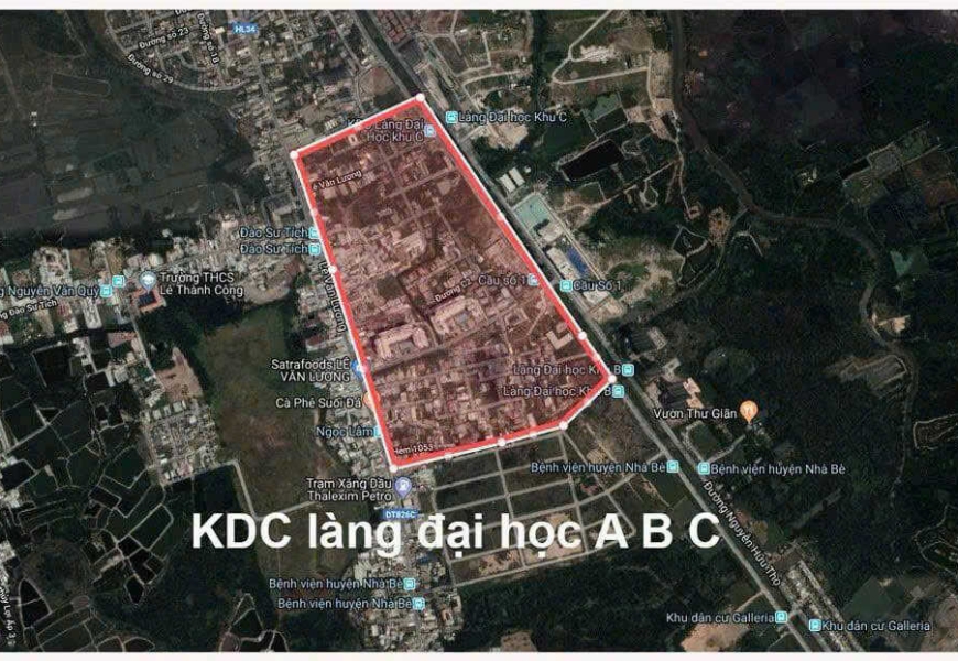 0909227199 HIẾM BÁN ĐẤT MẶT TIỀN ĐƯỜNG   Mặt tiền đường Trần Thị Liền, Khu B, làng đại học ABC, Phước Kiển Gần Lotte Q7 Thông Ra Lương Văn Lương 