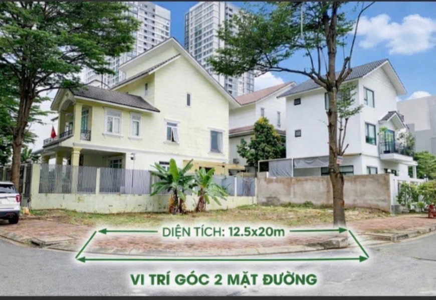 Góc 2MT 12,5x20m..Giá chỉ 141tr/m(rẻ hơn giá hẻm xe hơi mà đối diện là TTTM vivo city  BÁN ĐẤT BIỆT THỰ GÓC 2 MẶT TIỀN – KDC SADECO NGHỈ NGƠI GIẢI TRÍ TÂN PHONG, QUẬN 7