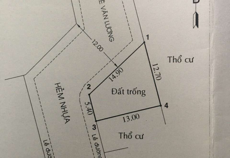 Bán lô đất Góc 2MT đường nhựa 12m,khu B làng đại học,phước kiểng,Nhà bè